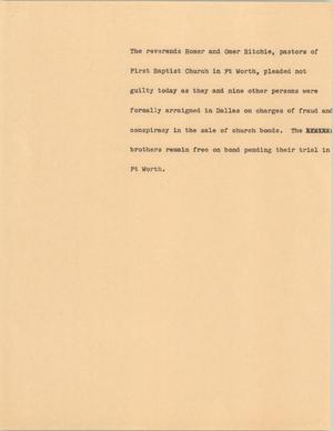 Primary view of object titled '[News Script: Ritchie Brothers]'.