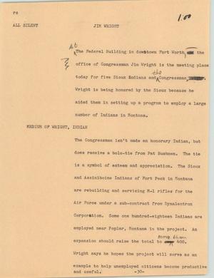 Primary view of object titled '[News Script: Jim Wright]'.