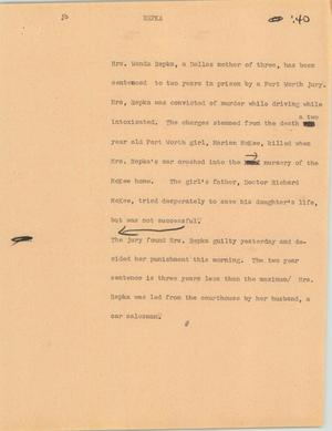 Primary view of object titled '[News Script: Repka]'.