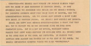 Primary view of object titled '[News Script: Arab-Israeli conflict]'.