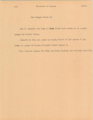 Primary view of object titled '[News Script: New judges sworn in]'.