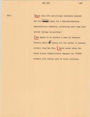 Primary view of object titled '[News Script: Del Rio]'.