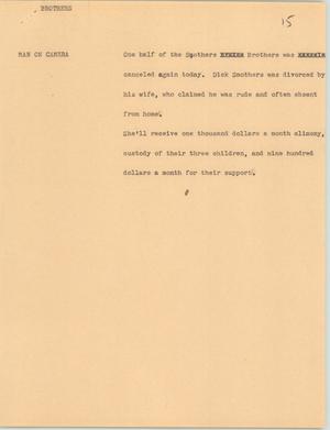 Primary view of object titled '[News Script: Brothers]'.