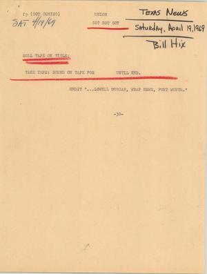 Primary view of object titled '[News Script: Union]'.