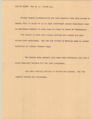Primary view of object titled '[News Script: Eisenhower meeting]'.