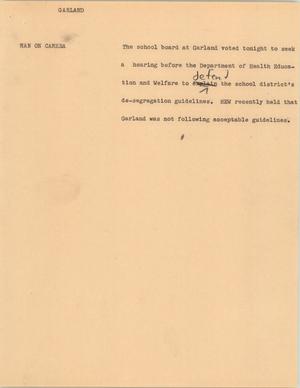 Primary view of object titled '[News Script: Garland]'.