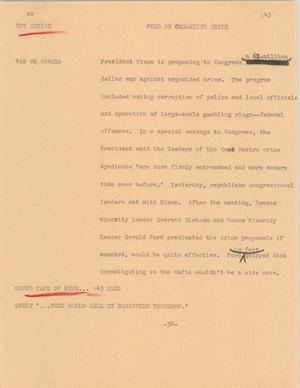 Primary view of object titled '[News Script: Ford on Organized Crime]'.