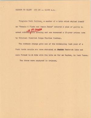 Primary view of object titled '[News Script: Law Enforcement]'.