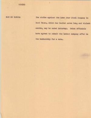 Primary view of object titled '[News Script: Strike]'.