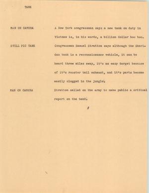 Primary view of object titled '[News Script: Tank]'.
