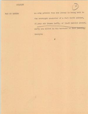 Primary view of object titled '[News Script: Soldier]'.