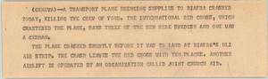 Primary view of object titled '[News Script: Biafra plane crash]'.