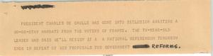 Primary view of object titled '[News Script: De Gaulle]'.