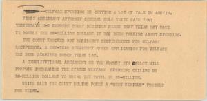 Primary view of object titled '[News Script: Welfare]'.