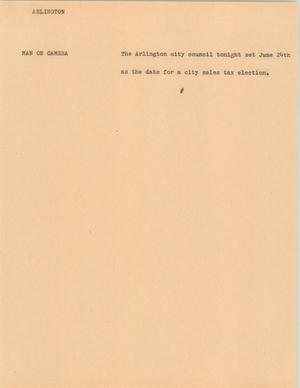 Primary view of object titled '[News Script: Arlington]'.