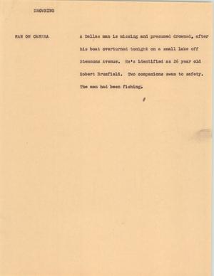 Primary view of object titled '[News Script: Drowning]'.