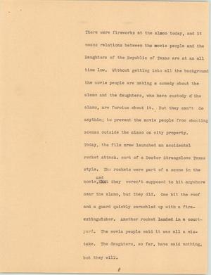 Primary view of object titled '[News Script: The Alamo]'.