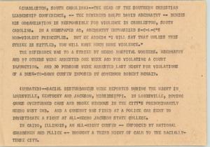 Primary view of object titled '[News Script: Racial violence]'.
