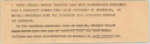 Primary view of object titled '[News Script: Israeli War]'.
