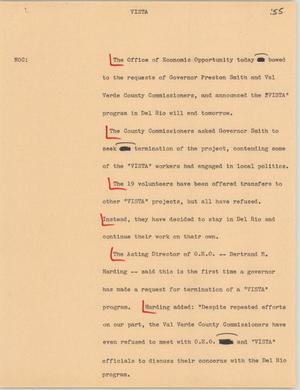 Primary view of object titled '[News Script: Vista]'.