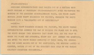 Primary view of object titled '[News Script: Plane meeting]'.