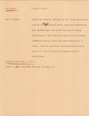 Primary view of object titled '[News Script: Mendell Rivers]'.