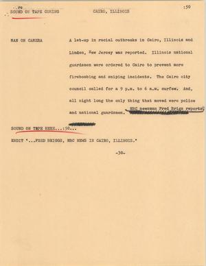 Primary view of object titled '[News Script: Cairo, Illinois]'.
