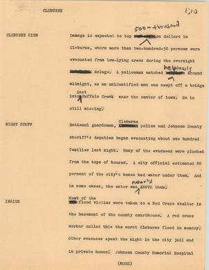 Primary view of object titled '[News Script: Cleburne]'.
