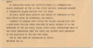 Primary view of object titled '[News Script: Lockhart]'.