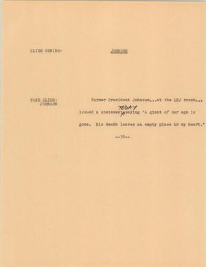 Primary view of object titled '[News Script: Johnson]'.