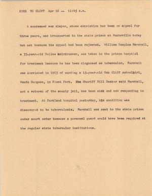 Primary view of object titled '[News Script: Kerr to Clint]'.