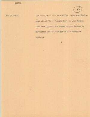 Primary view of object titled '[News Script: Deaths]'.