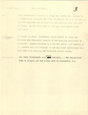 Primary view of object titled '[News Script: Billy Casper]'.