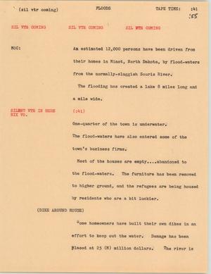 Primary view of object titled '[News Script: Floods]'.