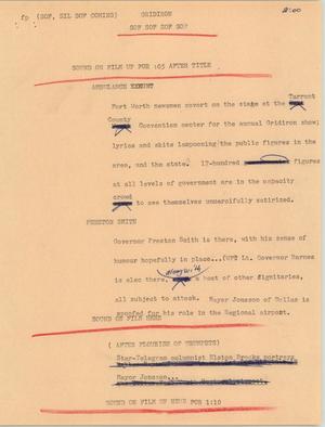 Primary view of object titled '[News Script: Gridiron]'.