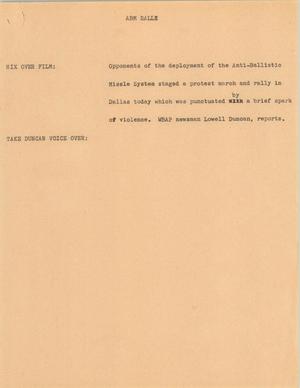 Primary view of object titled '[News Script: ABM rally]'.