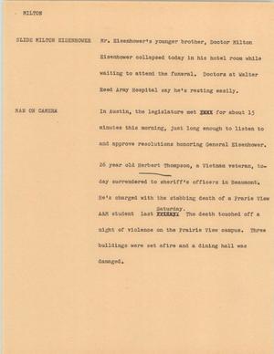 Primary view of object titled '[News Script: Milton]'.