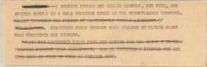 Primary view of object titled '[News Script: Shooting spree]'.