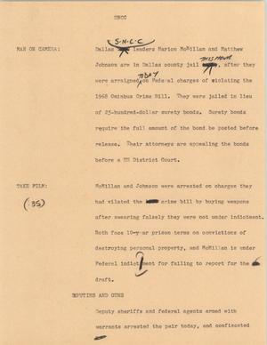Primary view of object titled '[News Script: SNCC]'.