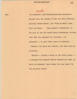 Primary view of object titled '[News Script: Mexican Americans]'.