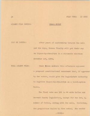Primary view of object titled '[News Script: Texas House]'.