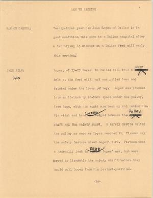 Primary view of object titled '[News Script: Man Vs. Machine]'.