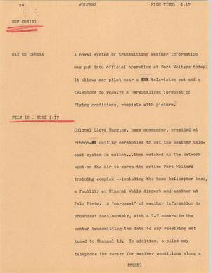 Primary view of object titled '[News Script: Wolters]'.