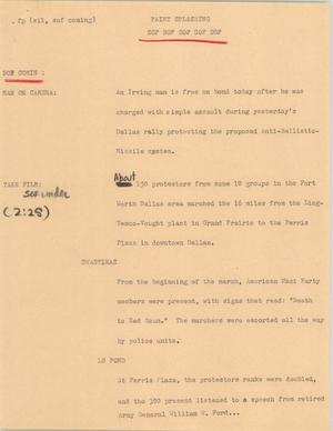 Primary view of object titled '[News Script: Paint splashing]'.