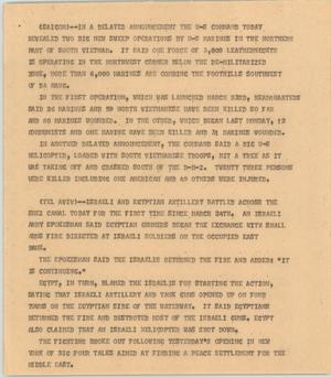 Primary view of object titled '[News Script: Wars]'.