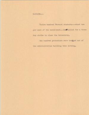 Primary view of object titled '[News Script: Harvard]'.