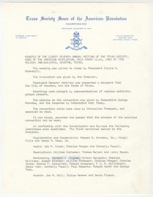 Primary view of object titled '[Minutes for the TXSSAR Annual Meeting: March 11 - 12, 1983]'.