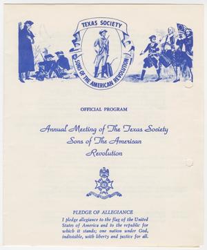 Primary view of object titled 'Annual Meeting of the Texas Society, Sons of the American Revolution, 1975'.