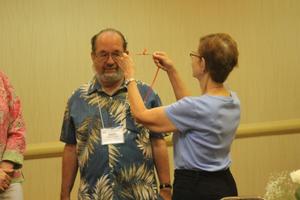 Primary view of object titled '[Ralph Hartsock receiving award at 2014 CSLA conference]'.