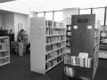 Primary view of [Book shelves at Good Samaritan library]